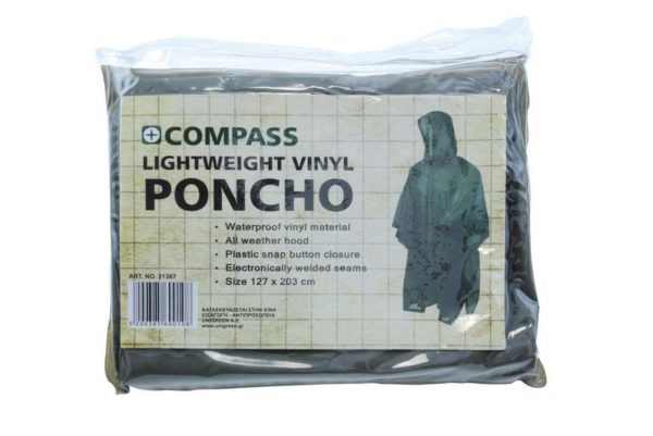 Khaki Waterproof Poncho PVC - CAMP17