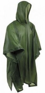 Khaki Waterproof Poncho PVC - CAMP17