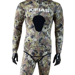 Green Wetsuit CAMO 5mm with Lining - SCUB07