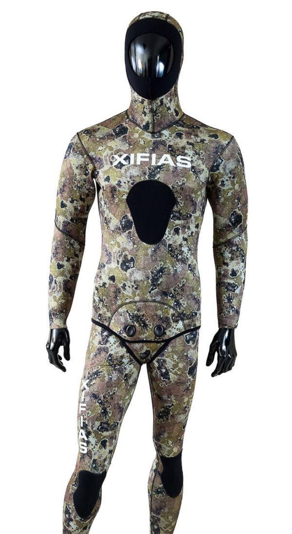 Green Wetsuit CAMO 5mm with Lining - SCUB07